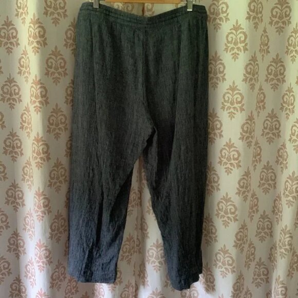 Purejill blue linen blend drawstrings pants L - Picture 5 of 11